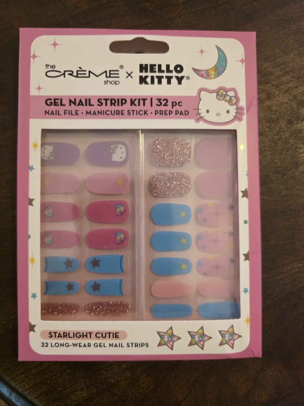 Hello Kitty Pink & Blue Glitter Gel Nail Strip Kit - 32 Pc